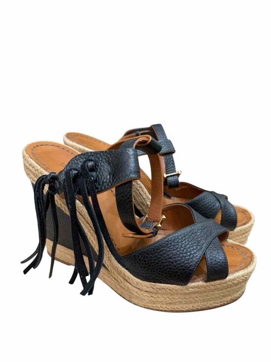 Valentino Garavani Shoes - Valentino Size 39 Black Leather Wedge